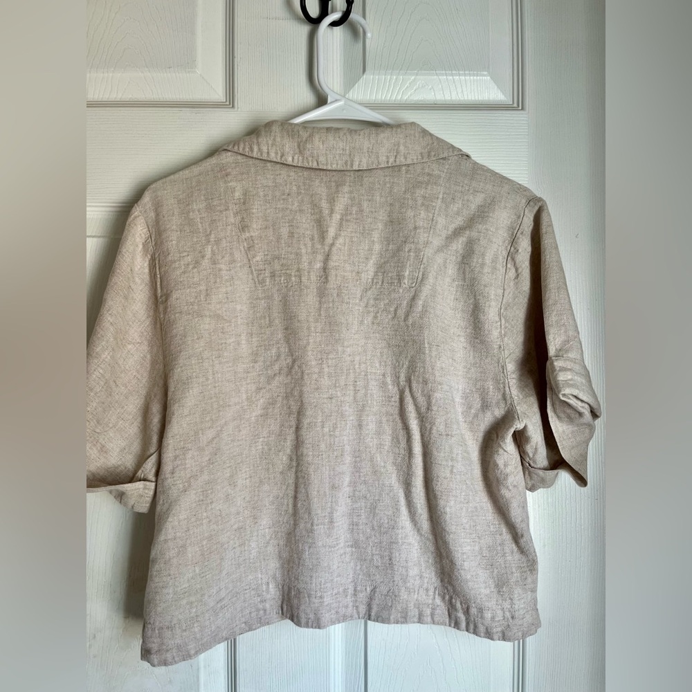 Banana Republic Women's Cropped Linen Embroidered Top - Picture 5 of 9